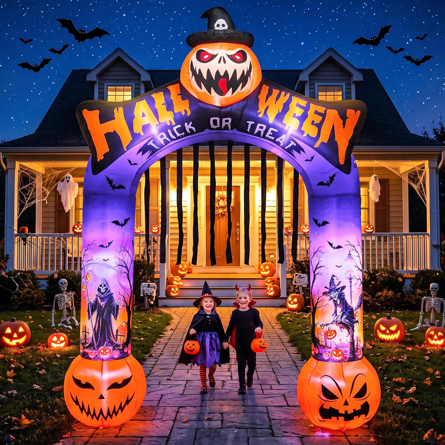 Outdoor Lighting Front Yard - Arco Inflable de Halloween de 10