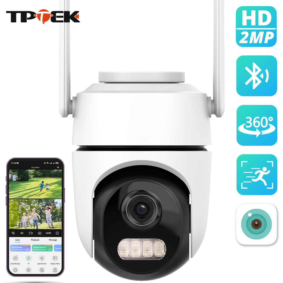 Outdoor Lighting Under Roof - Cámara de Seguridad WiFi PTZ de