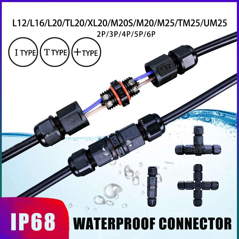 Outdoor Lighting Electrical Box - Conector impermeable IP68, Cable de luz