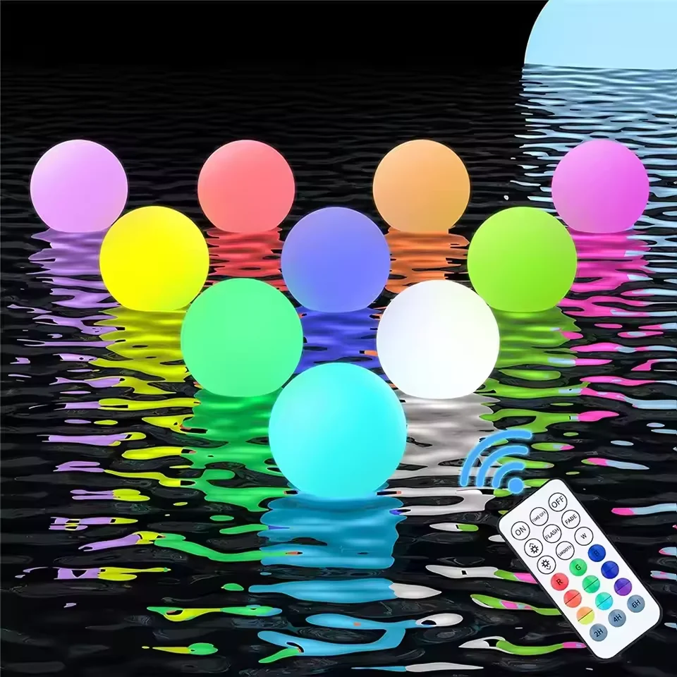 Outdoor Lighting Around Pool - Luces flotantes para piscina con 16
