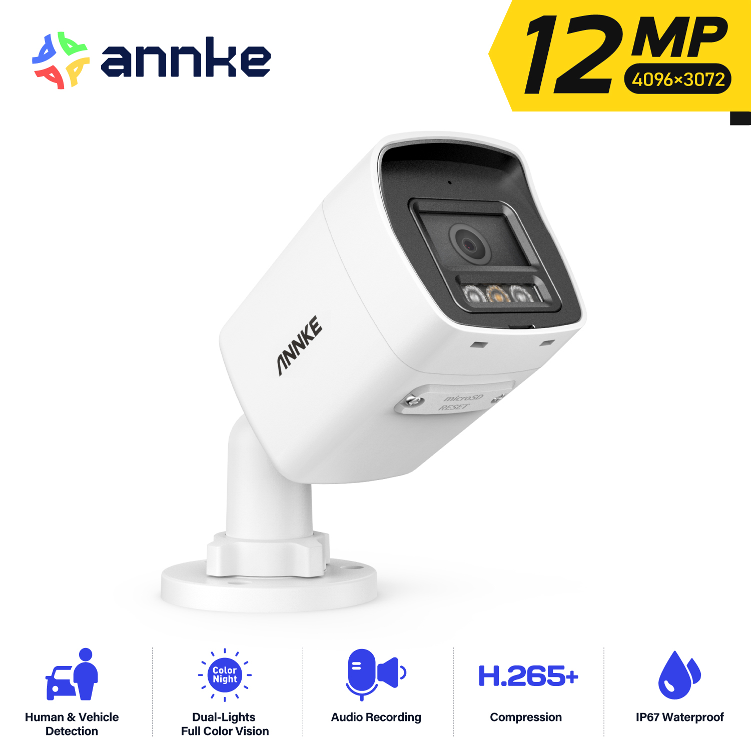 Outdoor Lighting Under Roof - Cámara de Seguridad PoE ANNKE de