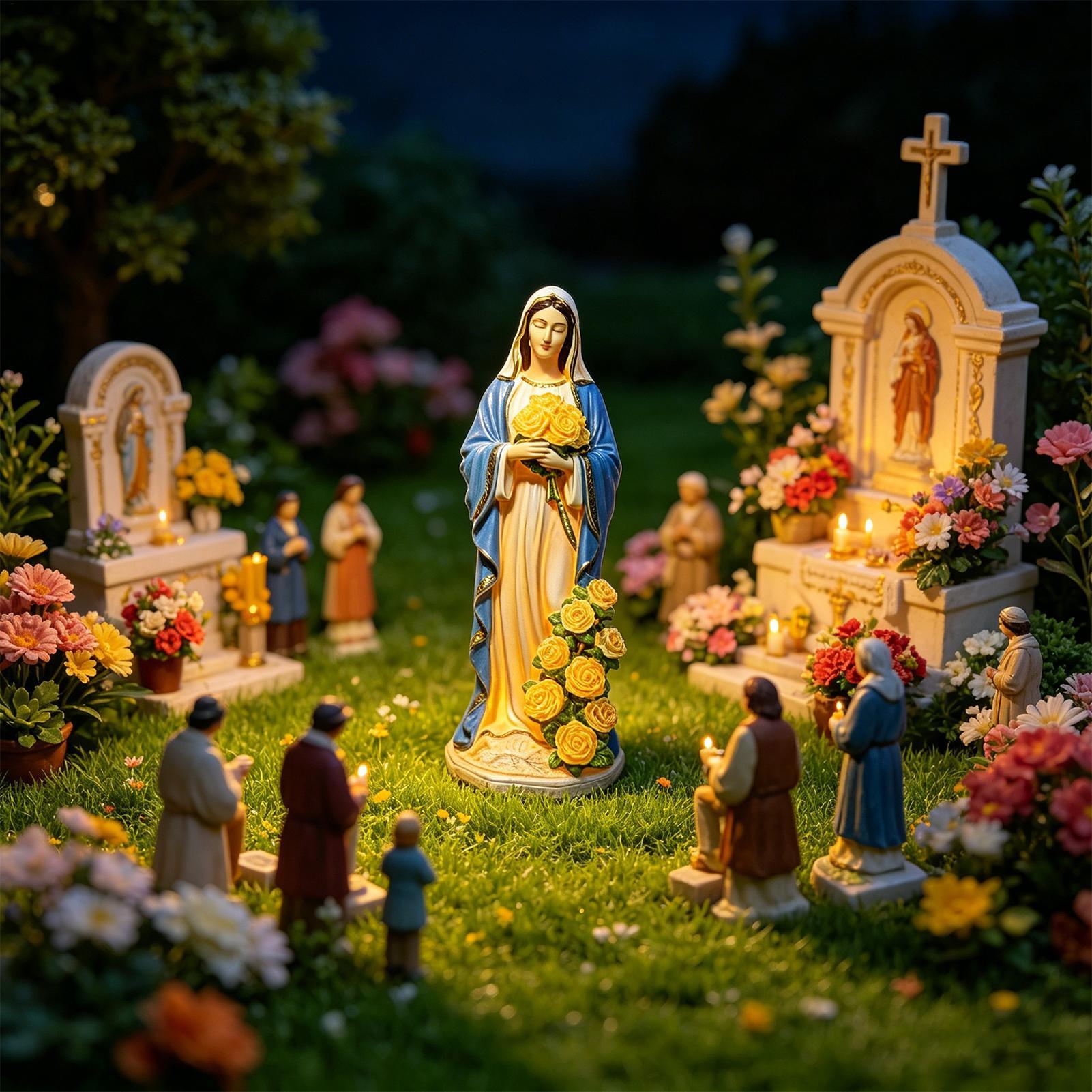 Estatua solar de la Virgen Mar - Outdoor Lighting Manufacturers reseña y precio