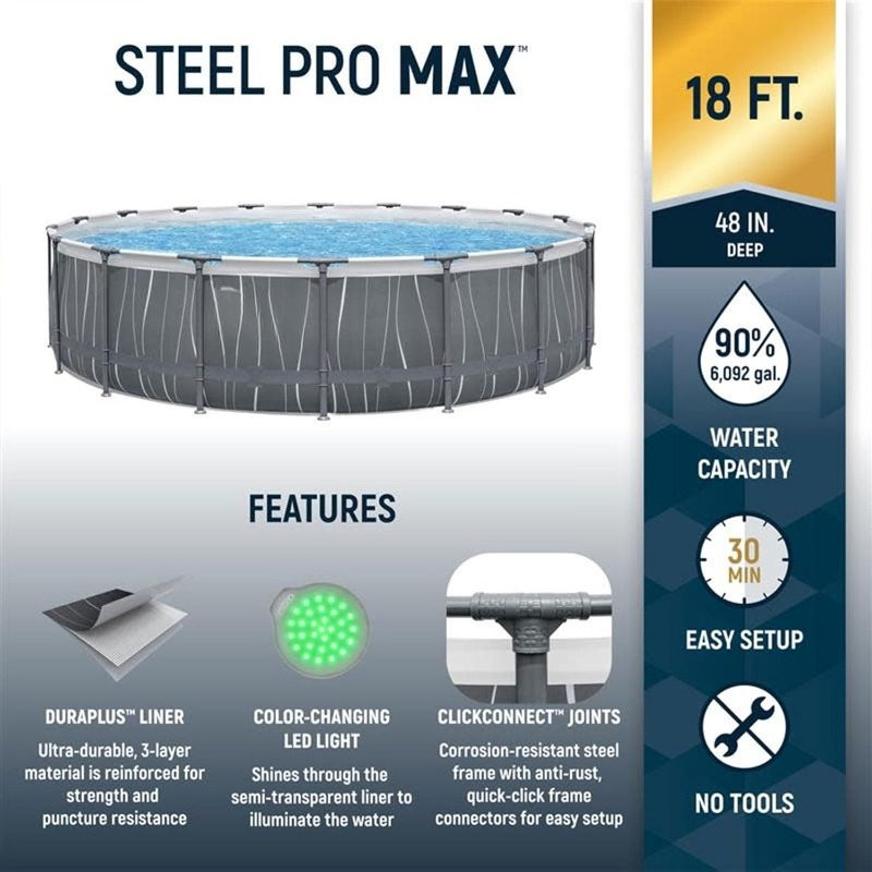 Piscina elevada de 18' x 48'', - Outdoor Lighting Around Pool reseña y precio