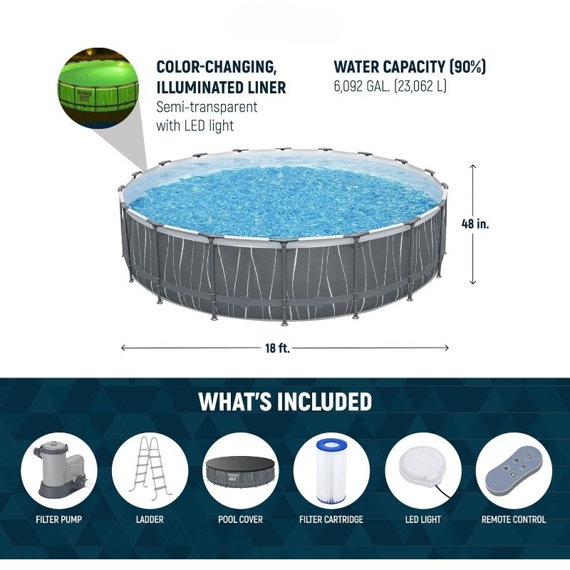 Piscina elevada de 18' x 48'', - Outdoor Lighting Around Pool reseña y precio