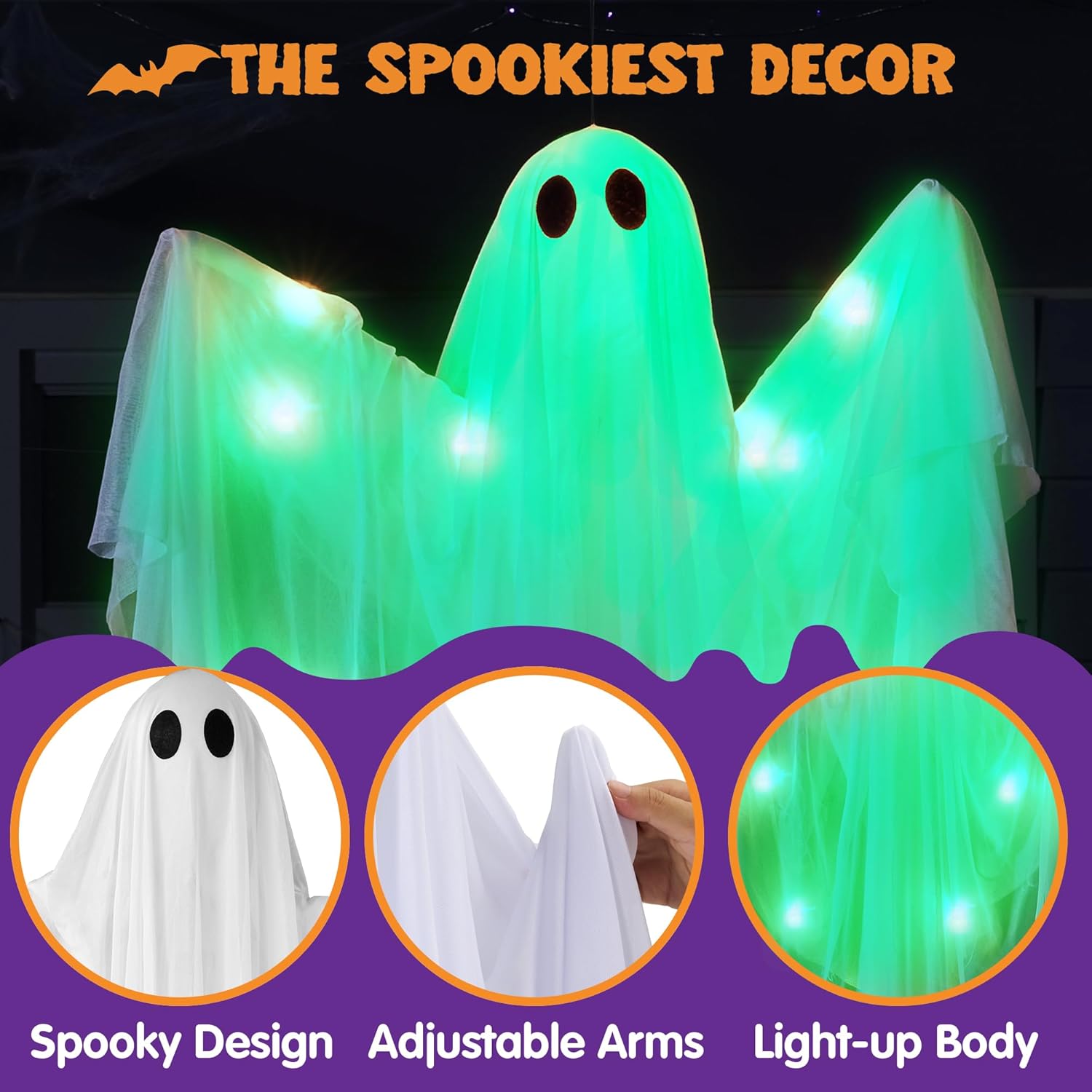 Fantasma colgante de Halloween - Outdoor Lighting Front Yard reseña y precio