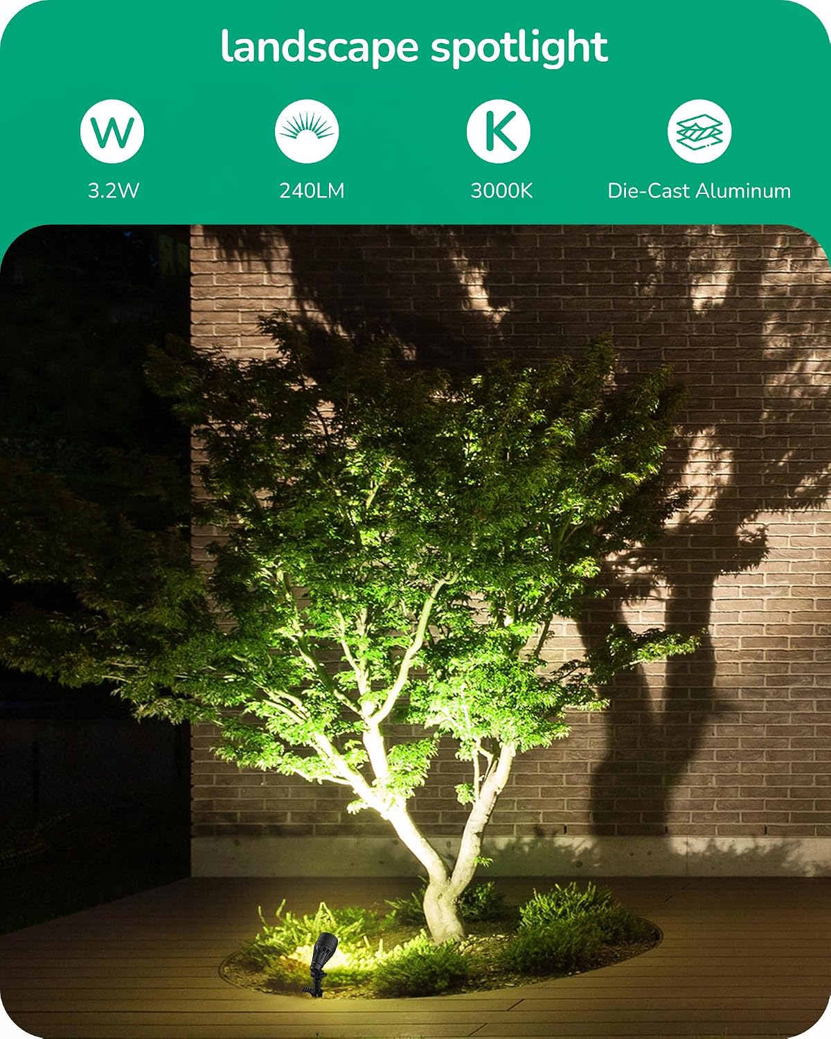 Foco de Bajo Voltaje con Carca - Outdoor Lighting Spotlight reseña y precio