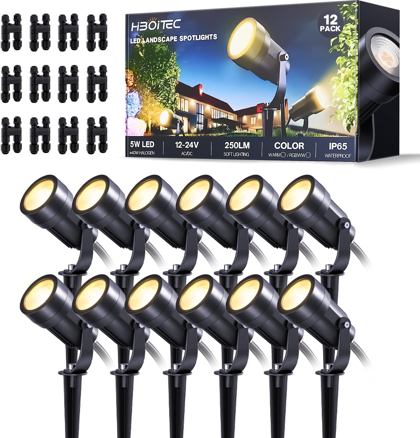 Paquete de Doce Conectores Fas - Outdoor Lighting Spotlight reseña y precio