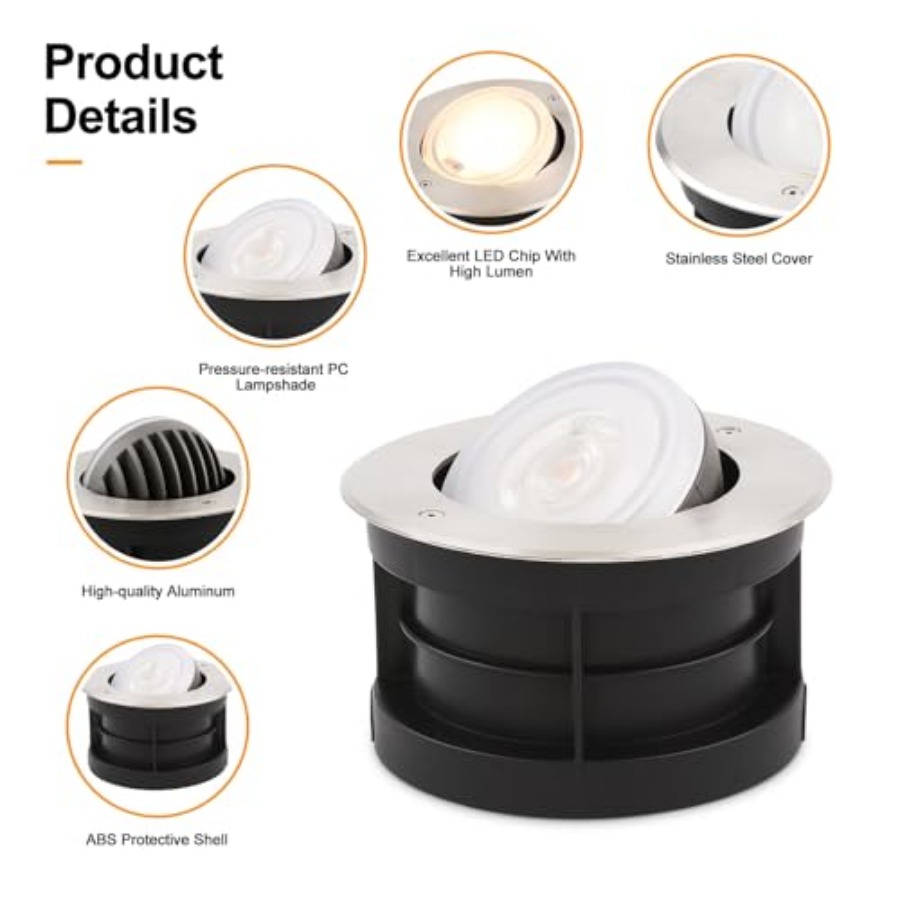 Luz empotrada en el suelo con  - Outdoor Lighting Ground Fixtures reseña y precio